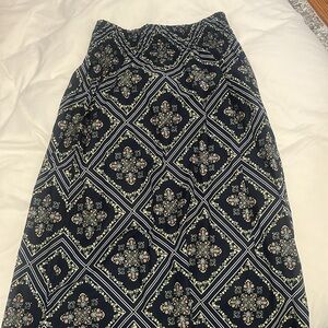 Loft Tuilerie Smocked Poplin Midi Skirt